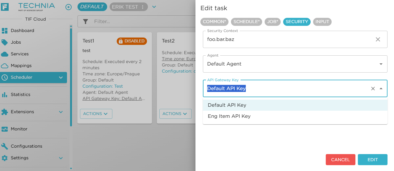 task mapping api key